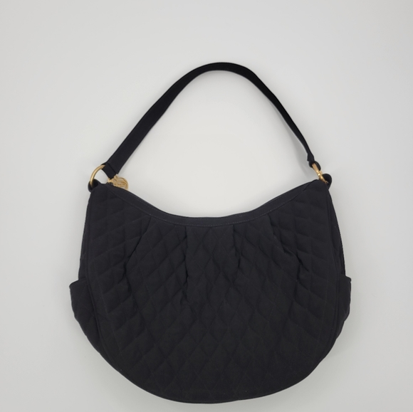 Vera Bradley Quilted Black Purse Over the Shoulder Hobo Bag - Picture 1 of 16